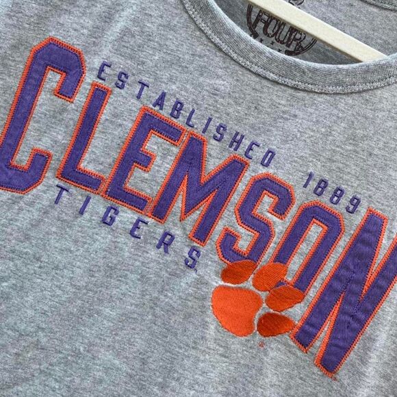 Clemson Tigers Graphic Tee | Heather Gray I Medium | Game Day Vintage - Picture 4 of 6